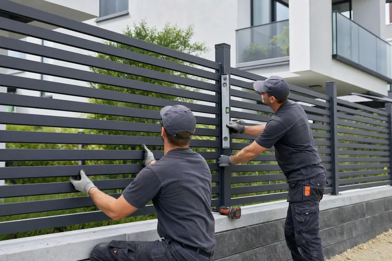 Zaunbau – Installation eines modernen Metallzauns